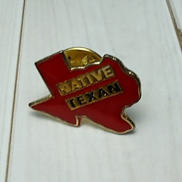 Native Texan Texas State Shape Outline Pin Hat, Vest, Lapel, Jacket, Backpack - Picture 1 of 3
